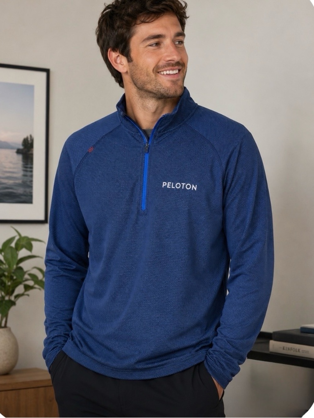 Rhone Blue Long Sleeve Half Zip Peloton Lightweight Pullover Shirt Size XL
